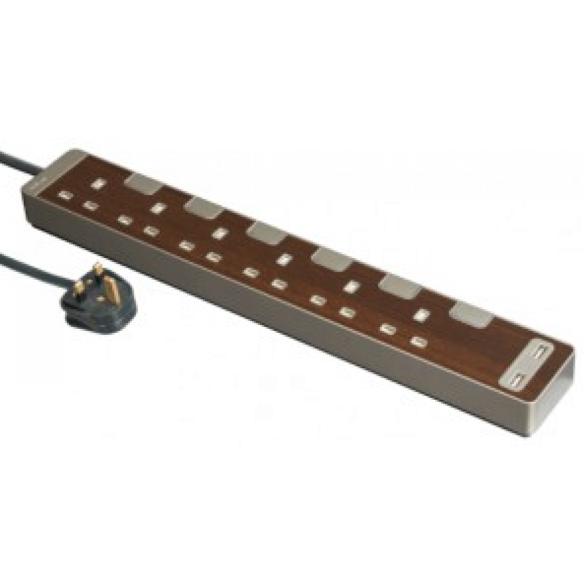 施耐德電氣 AvatarOn Extend 13A六位獨立開關安全插座 (胡桃木)